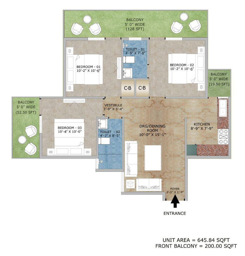 3bhk Floor Type - C